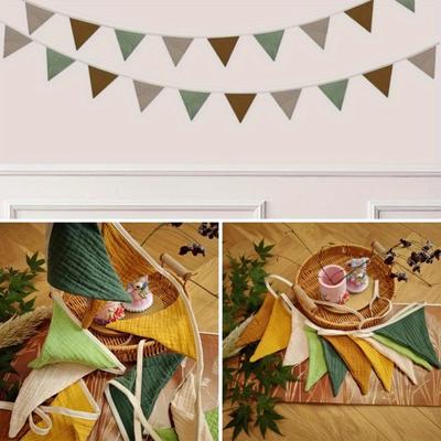 10 Hanging Flags Triangle Flag Party Decoration Arrangement Birthday Bunting Children's Room Pull Flower Kindergarten