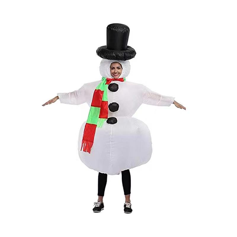 Christmas Riding Reindeer & Gingerbread Man Dinosaur Inflatable Costumes