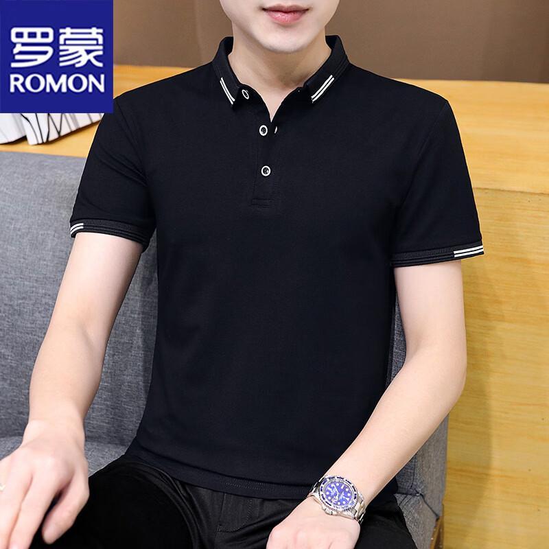 ROMON Men's Slim Fit Business Casual Polo T-Shirt