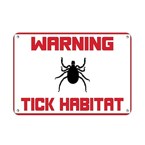 

Warning Tick Habitat Activity Metal Wall Poster Tin Sign Vintage BBQ Restaurant Dinner Room Cafe Shop Decor 20x30cm（7.8x11.8inch）