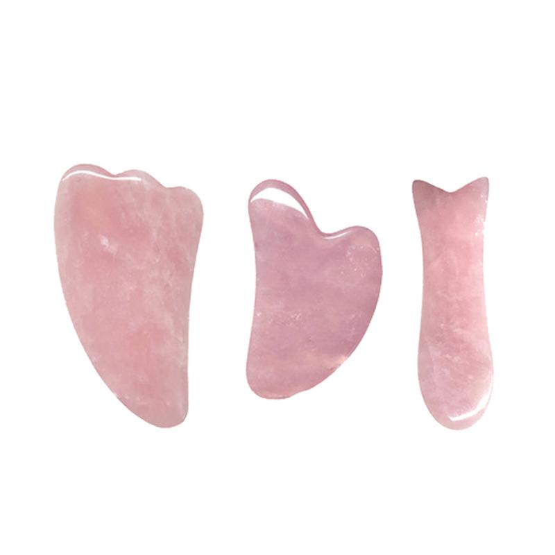 Rose Quartz Gouache Scraper For Face Natural Jade Stone Pink Quartz Gua Sha Scraping Board Acupuncture Health Massage Face Lift
