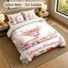 Deer Theme Personalized 3Pcs Bedding Set Custom Text & Name 1 Sheet 2 Pillowcases Household Bedding 1pc