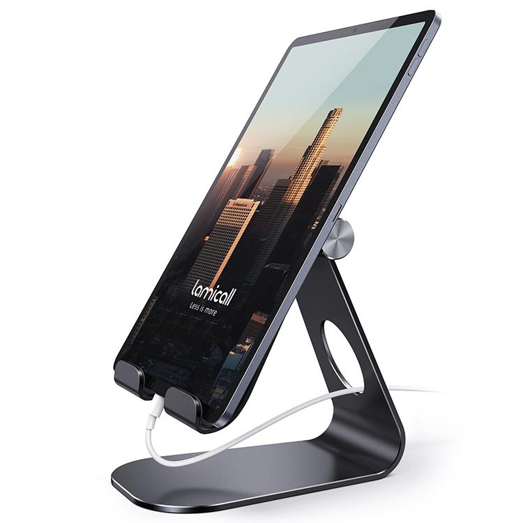 Lamicall S1X Universelle Tablet-Halterung Schreibtisch Verstellbar Mehrwinkel Handy-Ständer Stabile Aluminiumlegierung Pad-Halterung 4,7-13 Zoll