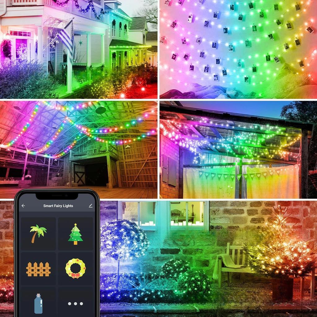 10M RGB LED Fairy Light Globe Ball String DIY Smart APP Bluetooth Control Addressable Garlands Outdoor Christmas Room Decor Lamp