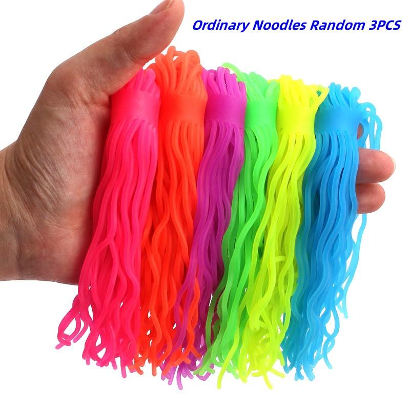Tpr Spaghetti Leuchtende Italienische Nudel Elastisches Dehnseil Fidget Entlüftungs Dekompression Spielzeug für Kinder Erwachsene Anti Stressabbau