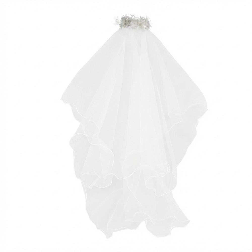 

Lightweight Bow Bridal Veil Soft Garland Headband Sweet Wedding Bow Headwear Wedding Party C