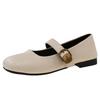 Temperament square head flat sole shoes women's 2025 new spring and autumn French retro Mary Jane small leather shoes light mouth commuter shoes