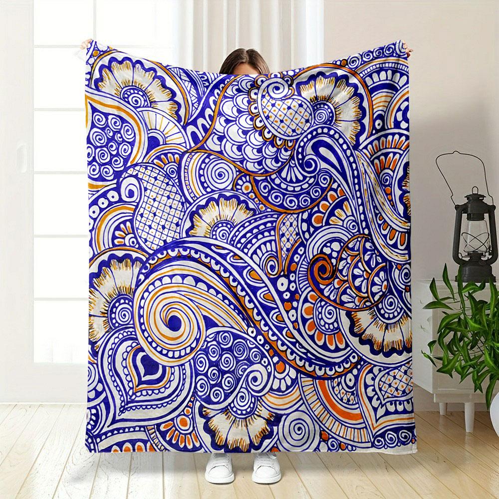 Abstract Floral Paisley Patterns print blanket soft and cozy perfect for the living room bed sofa or a nap,gift