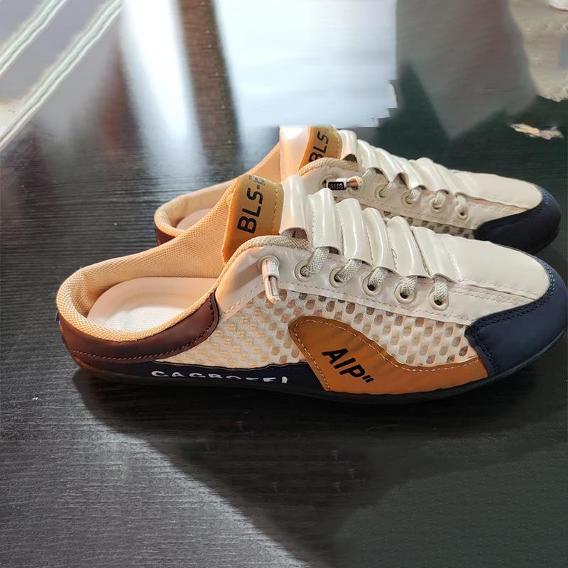 22 autumn new breathable bag head slippers casual lazy teenagers wear half trailers