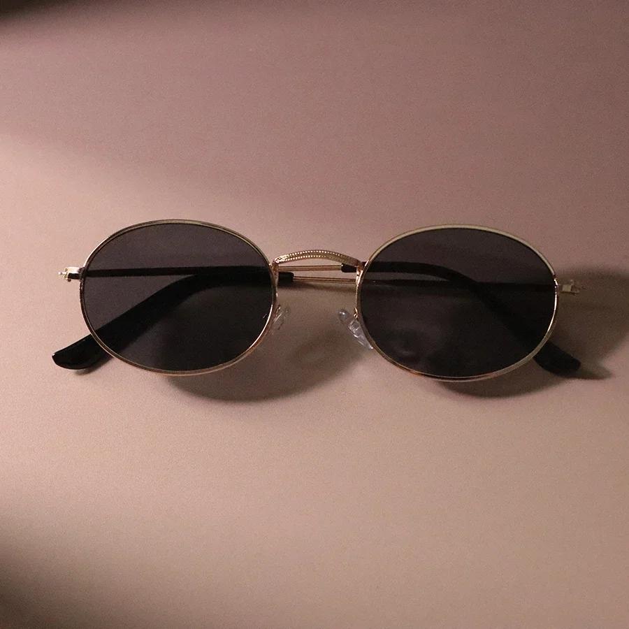 Brand Oval Vintage Sunglasses Women Men Fashion Designer Retro Sun Glasses Female Male Mirror Outdoor Punk