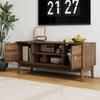 Mobile TV da 110 cm, Stile Moderno di Metà Secolo per TV da 32/45 Pollici, Centro Intrattenimento con Contenitore, Tavolino per Media per Soggiorno e Camera da Letto, Noce