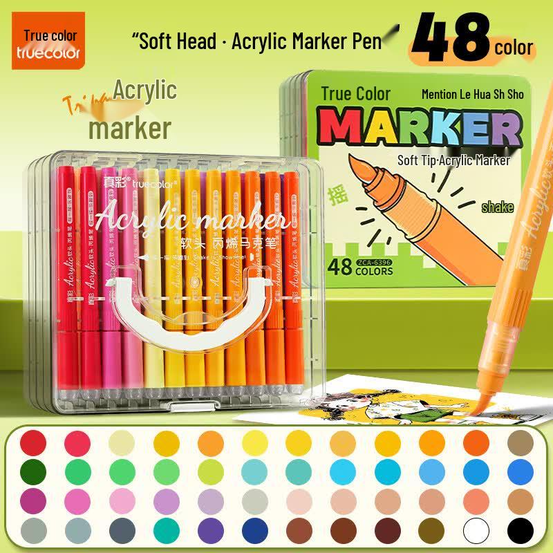 TRUECOLOR Soft-Tip Washable Acrylic Marker Set