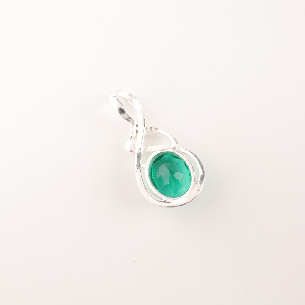 Chrome Diopside Gemstone 925 Sterling Silver Jewelry Zircon Stylish Pendant CZP-13-12