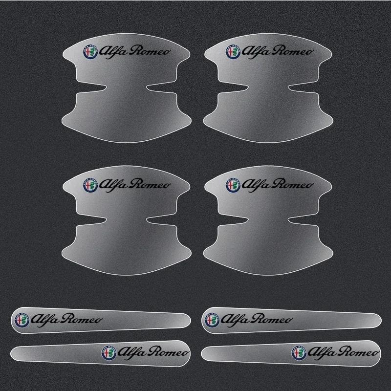 

Car Stickers For Alfa Romeo 8pcs Transparent Car Door Bowl Handle Protection Film Sticker Accessories for Alfa Romeo Giulia Stel
