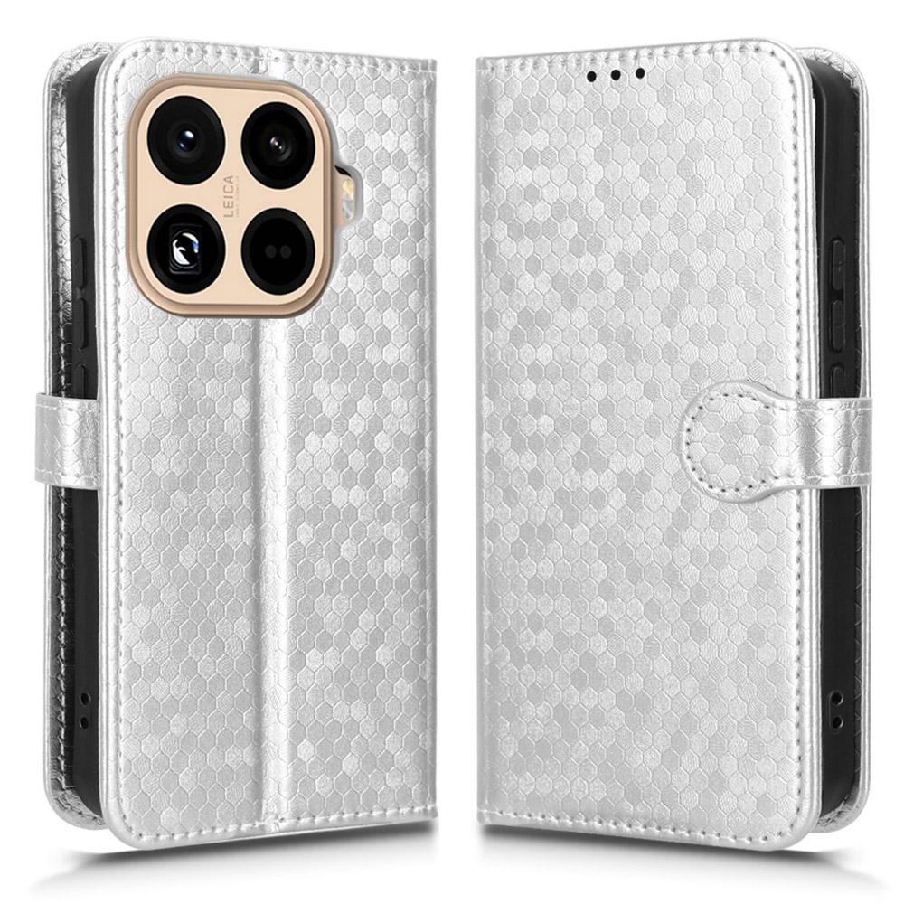 For Xiaomi 15T Pro Wallet Case Dot Pattern Imprint PU Leather Phone Cover with Wrist Strap