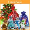 Festive 5pcs Christmas Sacks Reusable Drawstring Gift Bags Perfect For Holiday Cheer