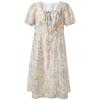Sancai Plus Size French Square Neck Floral Embroidered Dress