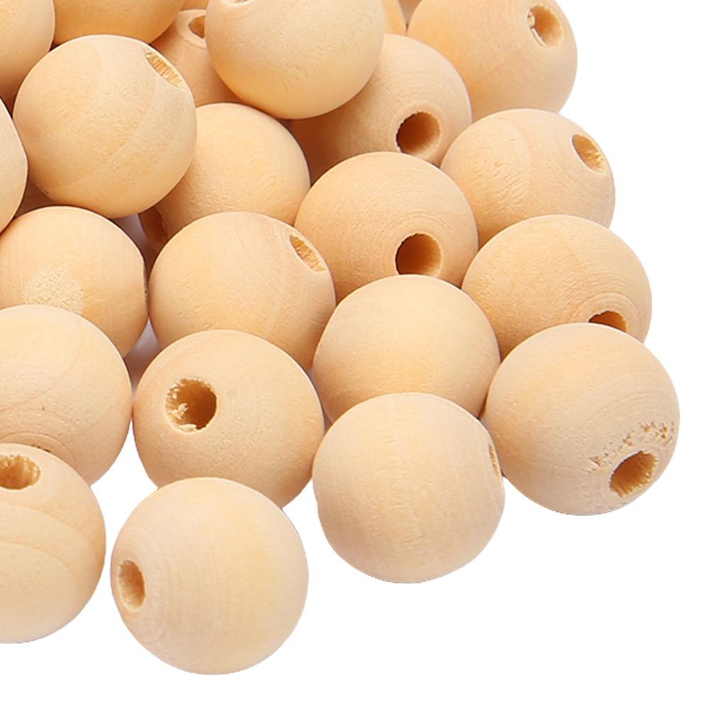100pcs Bulk Pack Round Wood Beads Multipurpose DIY Wood Beads Wooden Spacer Beads  DIY Crafting