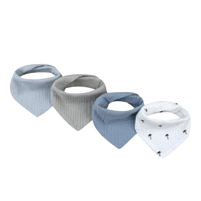 

4PCS Infant Drooling Bib Print Burp Cloths for Babies Cotton Saliva Towel Unisex Breathable Baby Bibs for Newborn Unisex