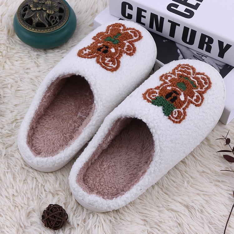 Yale Tuo Winter Cartoon Gingerbread Minnie Mickey Non-slip Plush Cotton Slippers