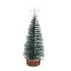 Mini Christmas Tree Small Artificial Snow Flocked Pencil Tree with LED Lights Tabletop Tree Ornaments with Wooden Base for Xmas Home Decor