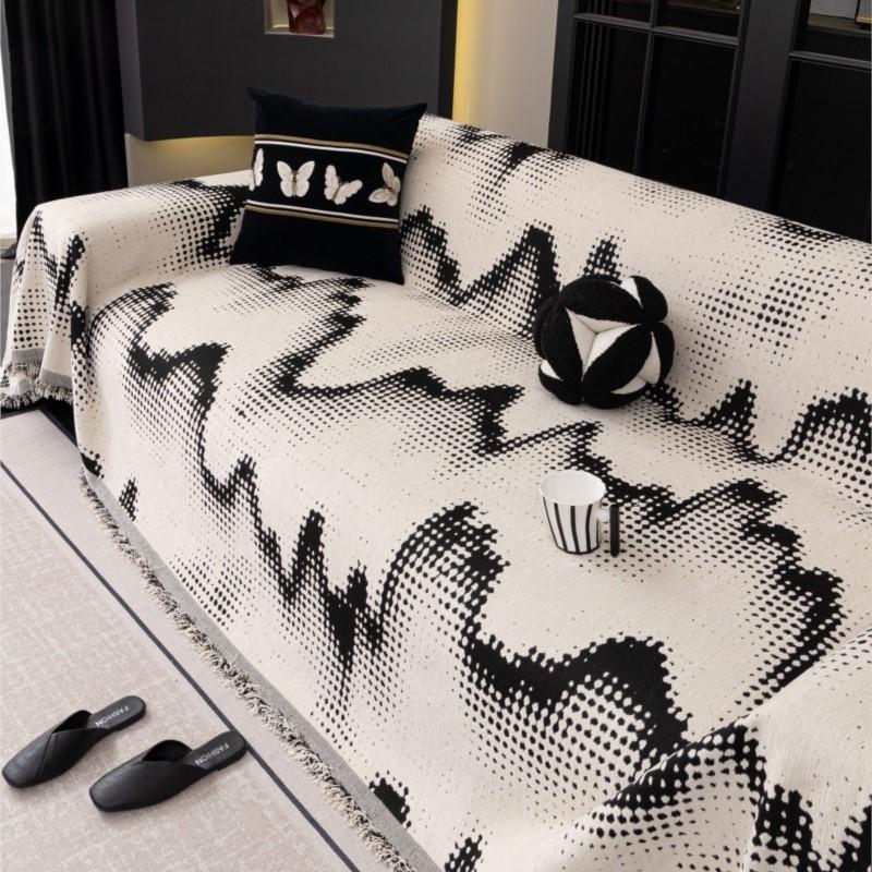 All-Season Universal Couch Camping Blanket Sofa Mat Chenille Ethnic Style Sofa Cover Full Coverage Non-Slip Couch Protector