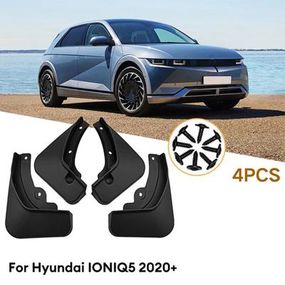 4 Stück Schwarze Auto Kotflügel Schmutzfänger Für Hyundai Ioniq 5 + Spritzschutz Schmutzfänger Schutzbleche Außenteile Autozubehör
