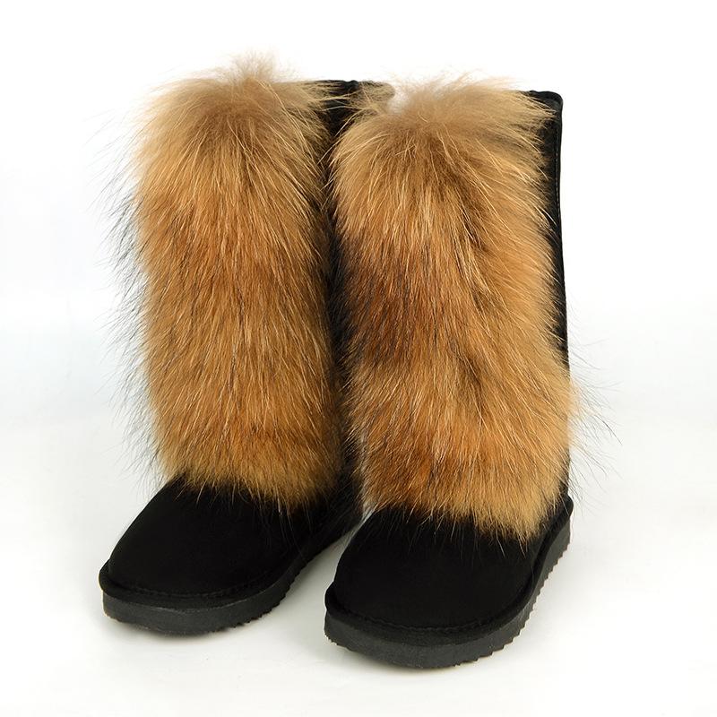 2025 Mao Mao boots children winter thick-soled high-heeled warm-fitting medium tube snow boots boots wear high-top fox hair