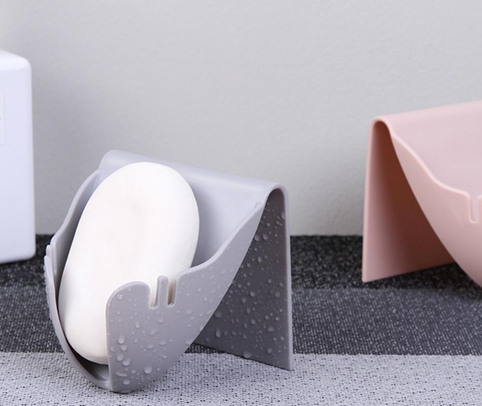 1PCS Soap Box Wall-mounted Drain Soap Holder Storage Container for Bathroom Home