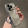 Echte Leder Handyhülle für iPhone 17 Air 16 15 14 Plus 13 12 11 Pro Max Weicher Silikon-Stoßfänger Matte Stoßfeste Abdeckung