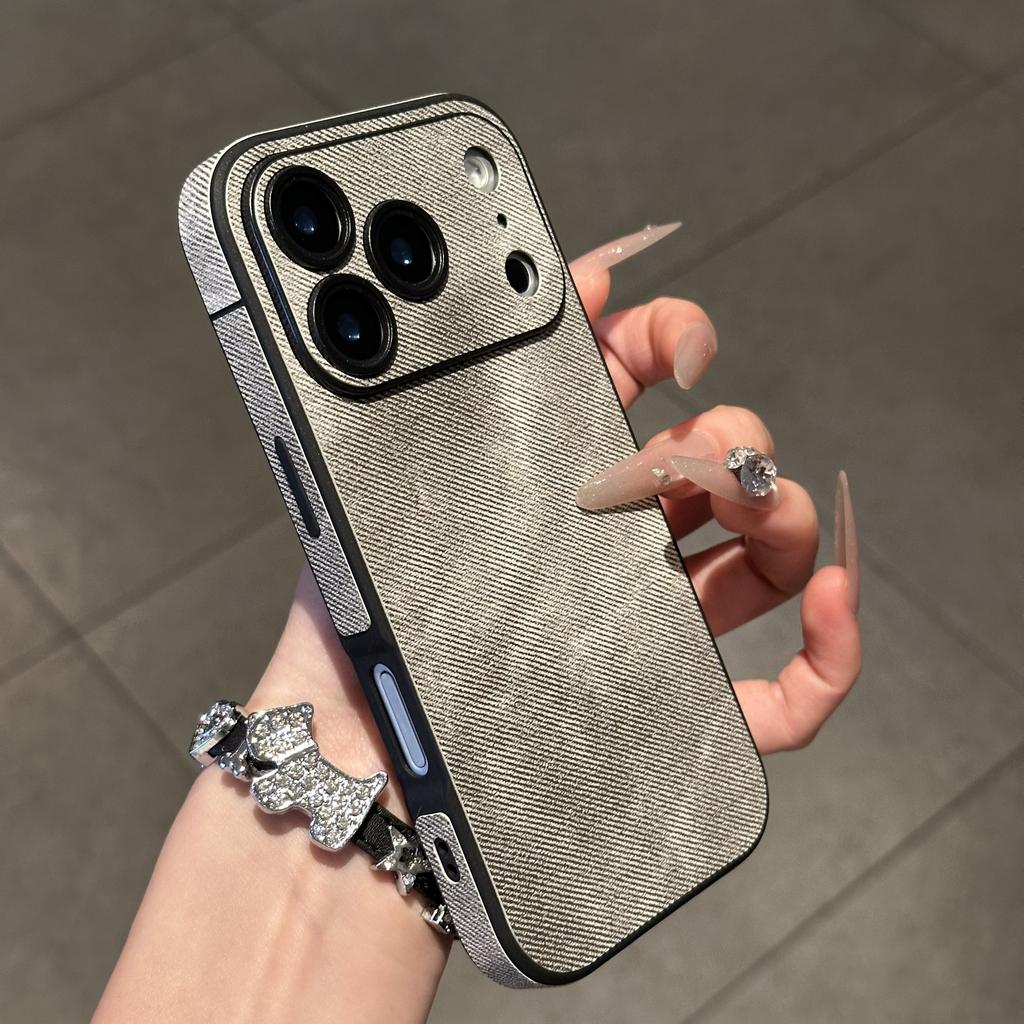 Echte Leder Handyhülle für iPhone 17 Air 16 15 14 Plus 13 12 11 Pro Max Weicher Silikon-Stoßfänger Matte Stoßfeste Abdeckung