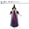 Fioletowy, aktywowany dźwiękiem, świecący, krzyczący wisiorek wiedźmy na Halloween, dekor do nawiedzonego domu