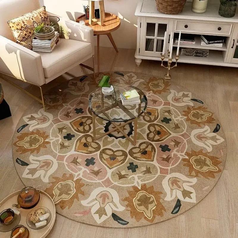 Etnische Stijl Mandala Boheemse Ronde Tapijt Woonkamer Decoratie Vloerkleden voor Slaapkamer Huis Hangmand Schommelstoel Vloermat 120cm 47.24 in
