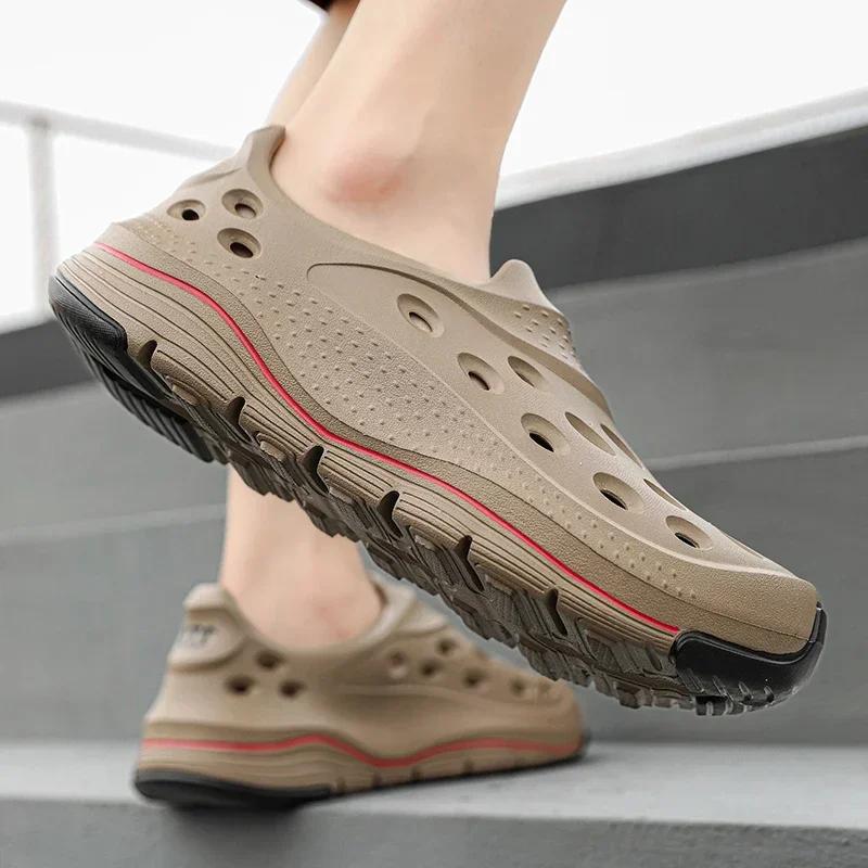 Slippers Fashionable Hole Shoes Summer Men's Popular Chameleon EVA Slippers Anti Slip Toe Capped Slippers