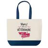 Shopping Bag - PLANETEE - Blue Bottom Bag "Thank You Amazing Veterinarian" - Cotton 40x45 Cm - HD Printing - Made In France