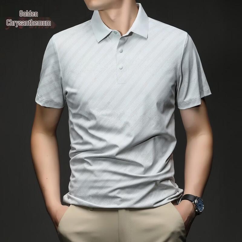 Jinjv Men s Casual Breathable Short-Sleeve Polo 50