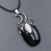 Natural Stone Crystal Quartz Amethyst Necklace Natural Stone Wall Hanging Moon Stone Pendant Necklace for Women Party Jewelry