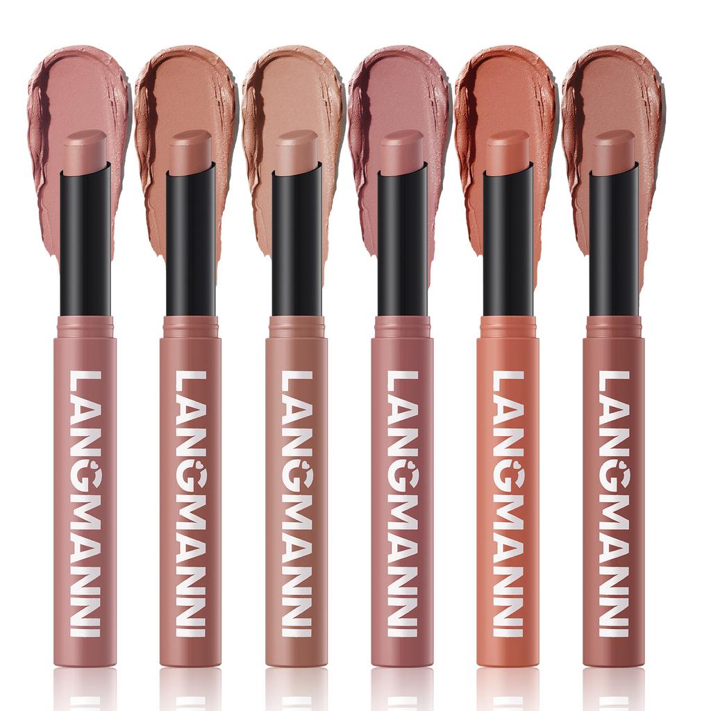 Caneta Batom Matte 12 Cores À Prova D'água Nude Gloss Maquiagem Longa Duração Não Transfere Sexy Mulheres Veludo Vermelho Tint Labial Conjunto Cosmético