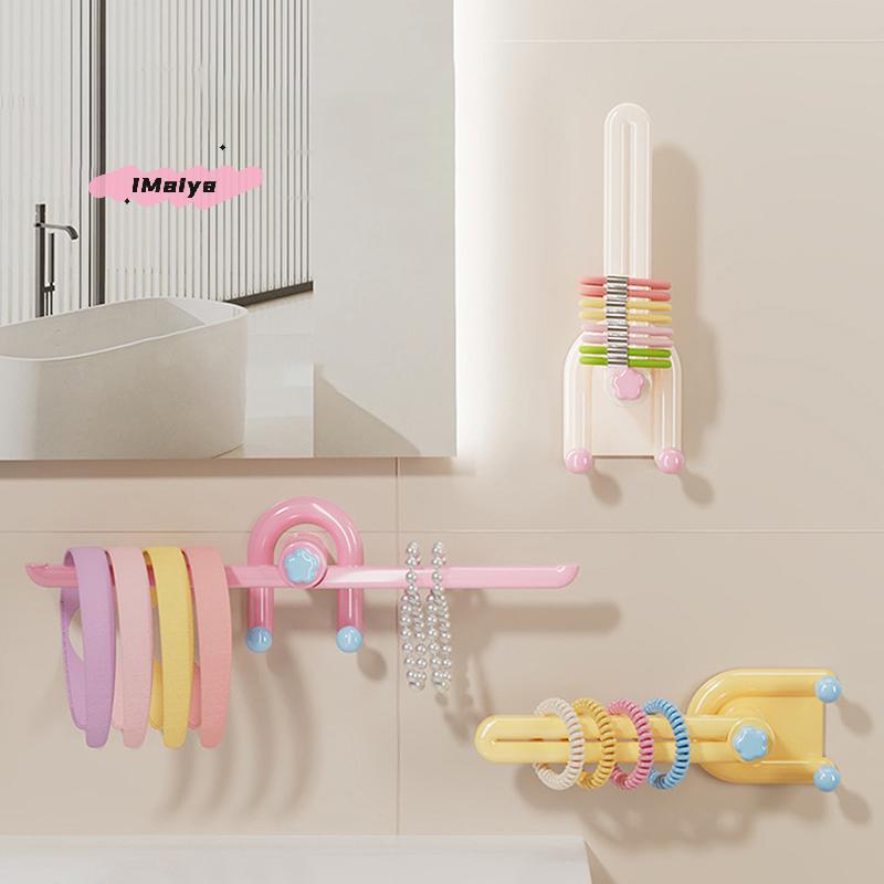 M-1Pc Plastic Hairband Storage Hook L-Shape Space Saving Hair Tie Display Holder Waterproof Scrunchies Storage Rack Kitchen