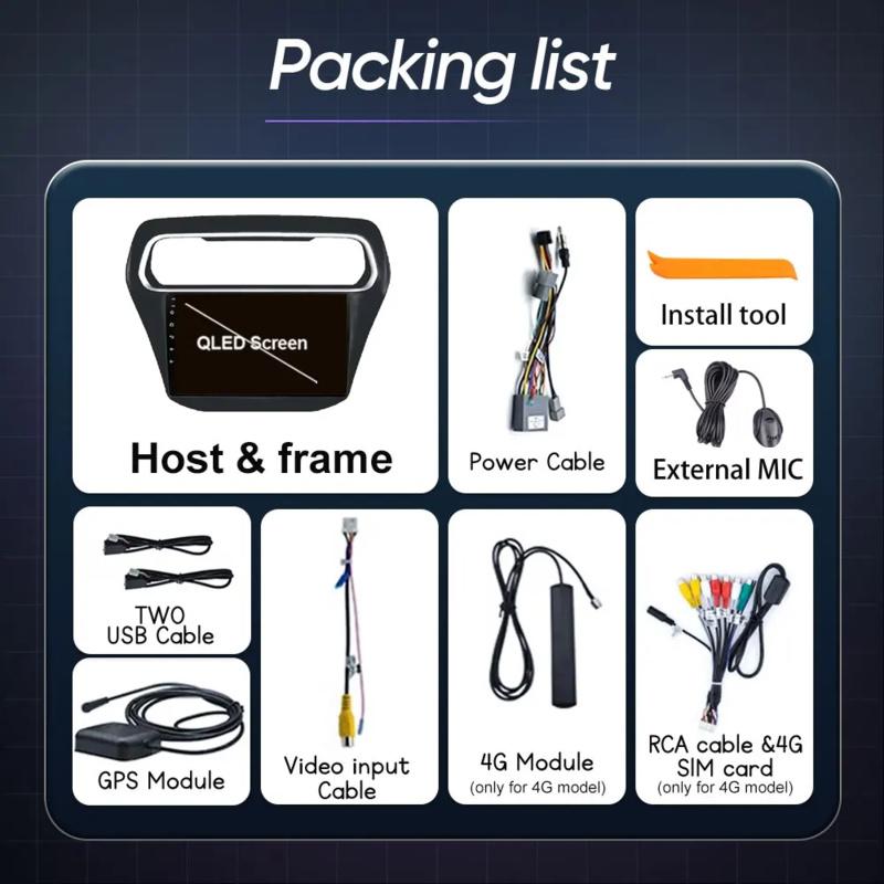 Android Radio For Ford Escort 2015 2016 2017 2018 High-Performance CPU HDR QLED Screen Multimedia Player 5G WIFI BT No 2Din DVD