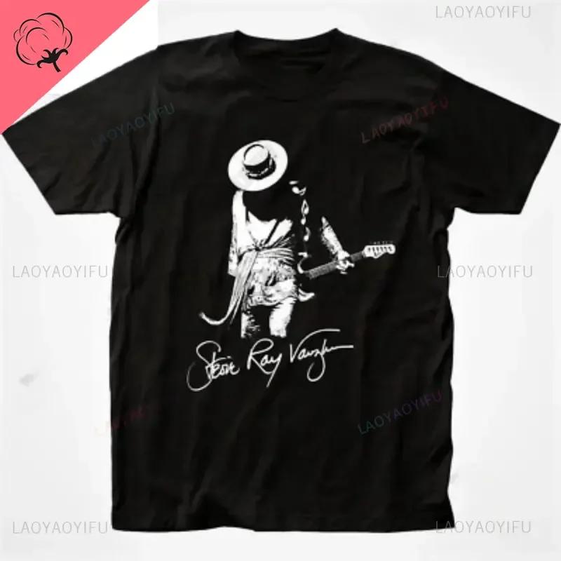 Man Woman Tee Stevie Ray Vaughan Guitar Blues Rock Legend SRV Unisex O-neck Fashion Graphic T Shirts Men Streetwear Clothing