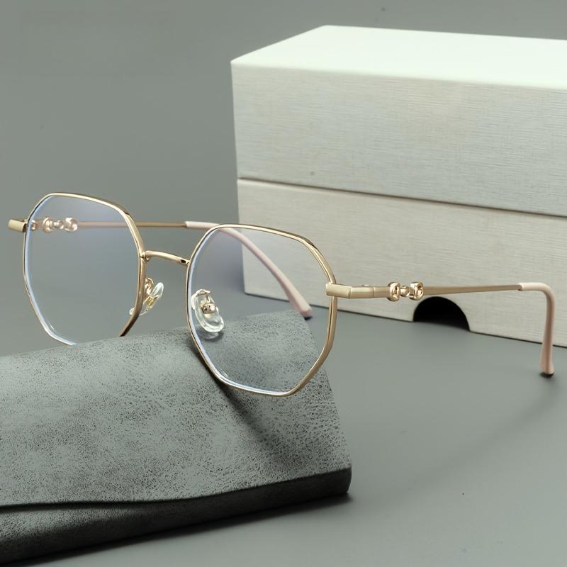 2PCS New Trendy Men's and Women's Flat Lenses Luxurious Fashionable Retro Metal Popular Street Pography Frame Daily Wear