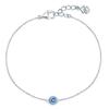 Dieuamour Silver 925 Petit Ange Diamond Bracelet Aquamarine