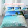 Blue Seaside Scenery Printed 3d Bedding Set Ocean Duvet Cover Summer Beach Decor Hawaiian Vacation Style Quilt Cover Pillow Cose