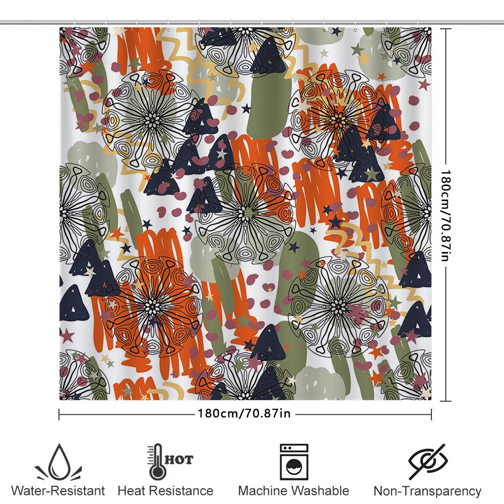 Unique Bath Decorcolorful Shower Curtain With Abstract Design Modern Art Print For Bathroom Decoration 3D Waterproof Fabric Prin