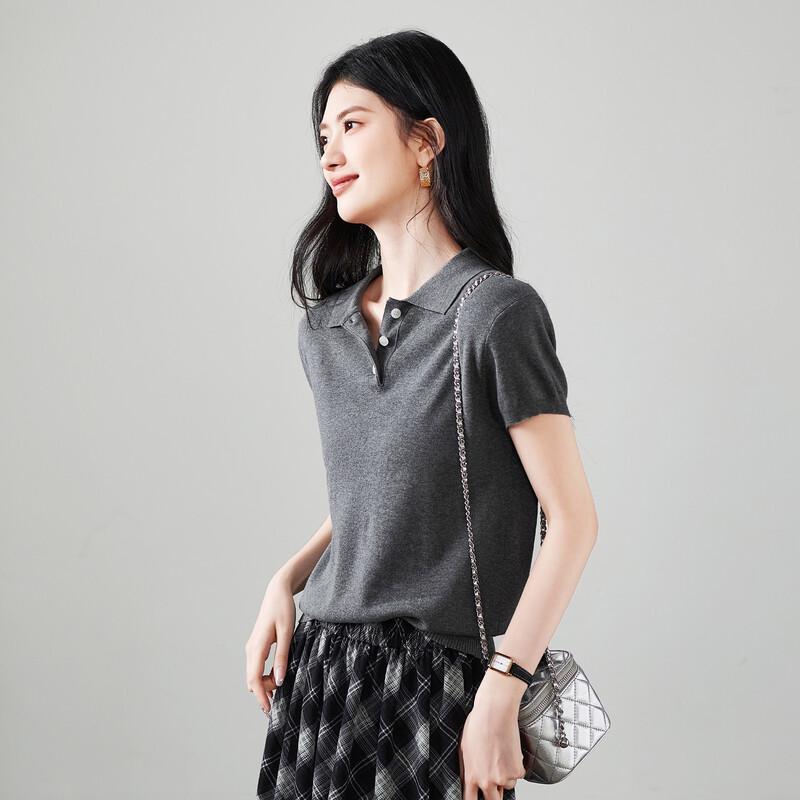SOFSIL 2026 S/S Women s Loose Fit Polo Knit T-Shirt XL