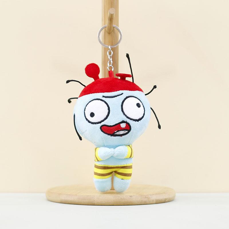 Cute Red Zombie Plush Toy Bag Pendant Keychain Adorable 13cm Stuffed Doll