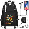 USB Headphone Backpack for Teens Students Boys Girls Leisure Travel Dual Shoulder Bags Soccer Hot Selling Waterproof Large Capacity