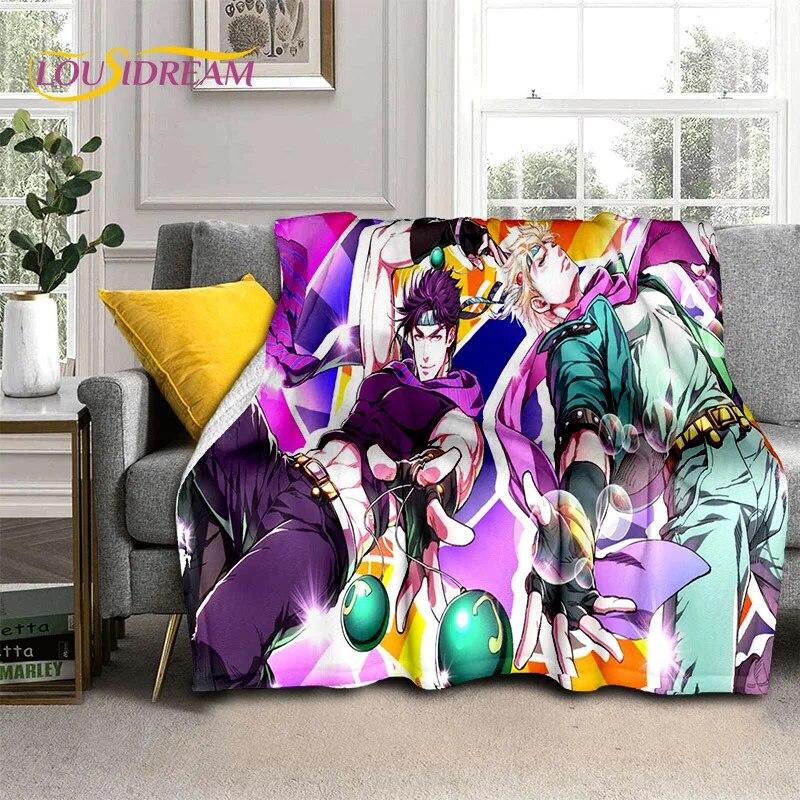 Jojo Bizarre Adventure Cartoon Anime Decke, weiche Überwurfdecke für Zuhause, Schlafzimmer, Bett, Sofa, Picknick, Reisen, Büro, Decke, Kind