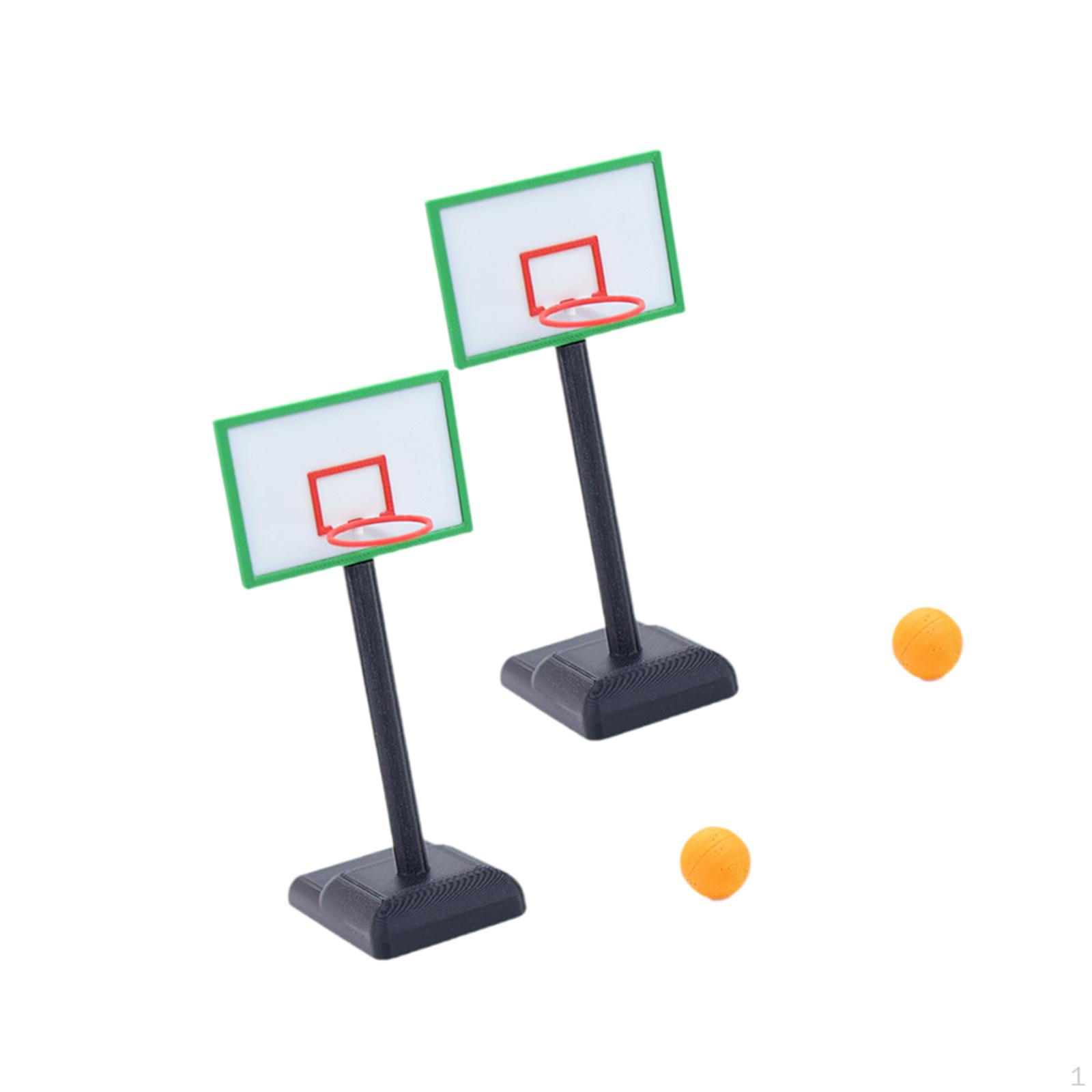 

2 Pieces Dollhouse Miniature Basketball Hoop with Balls Accessories 1:12 Scale Sturdy